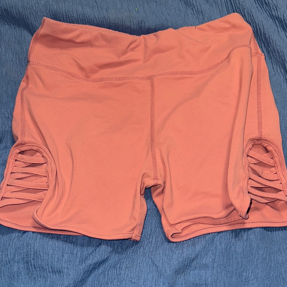 Women's Coral Shorts with Side Cutouts